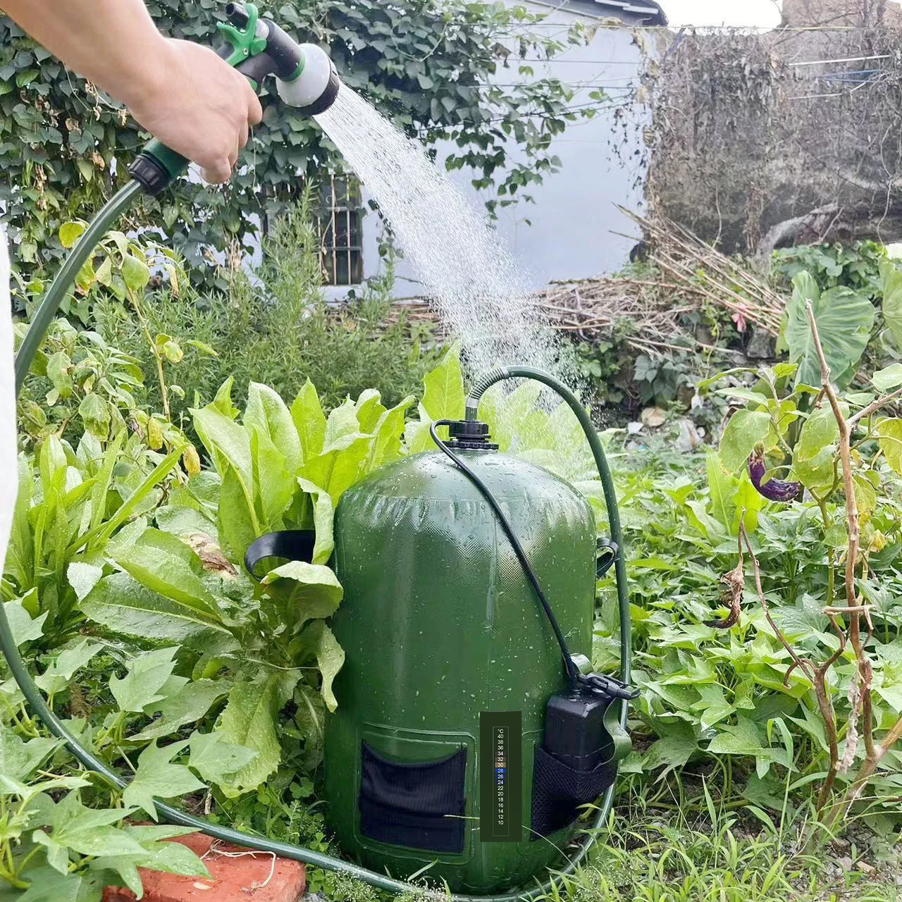 USB Shower Head With Hose And Pump Outdoor Camping Shower Water Bag portable rechargeable camping shower