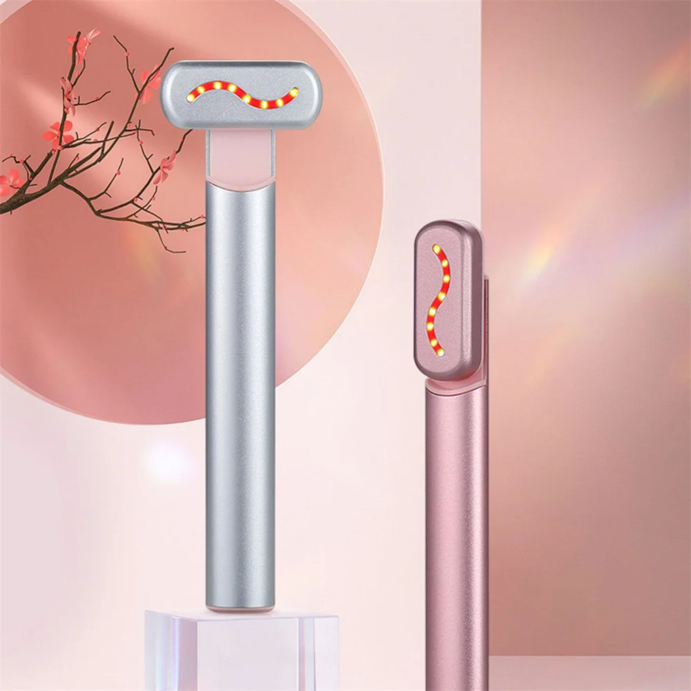 KKS high frequency 4 in 1 face and neck lighten dark circles face massager led red light facial therapy wand