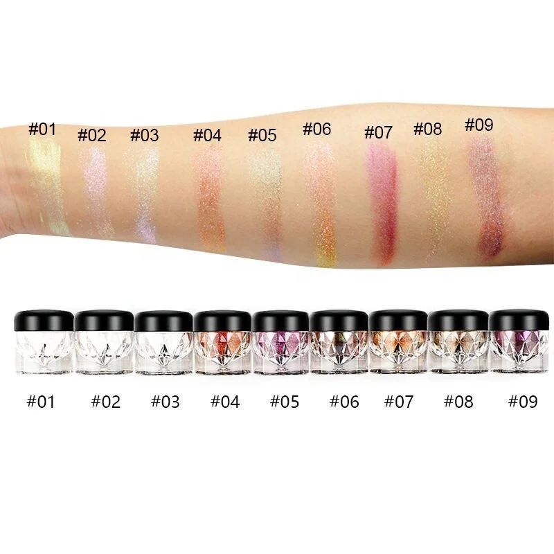 
Shimmer Glitter High Pigment Loose Eyeshadow Powder Chameleon Waterproof Vegan OEM Custom Private Label Eyeshadow Loose Powder 