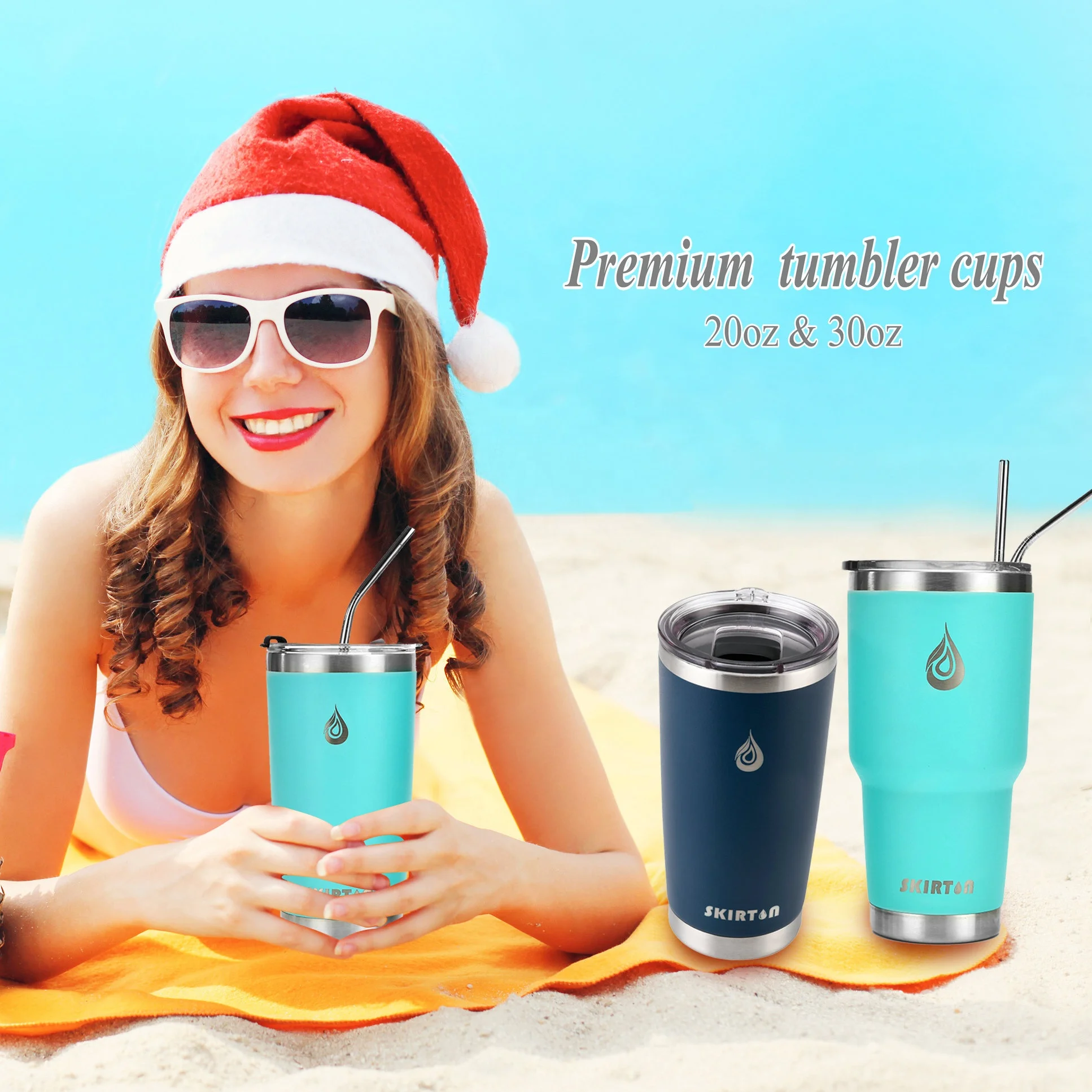 20oz 20 oz 30oz 30 oz ounce powder coated custom stainless steel vacuum double wall tumbler with magnetic lid vasos