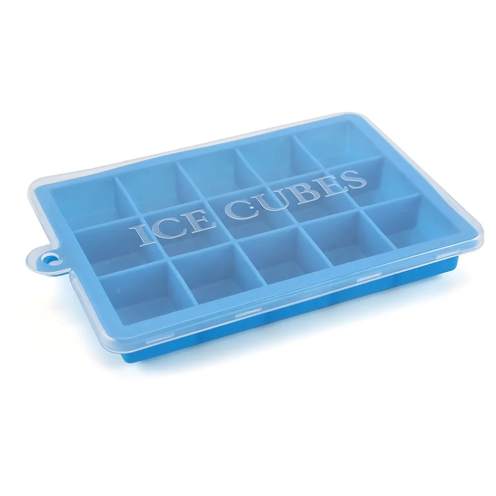 
High quality low MOQ silicone ice cube tray with plastic lid ice mold ice tube 
