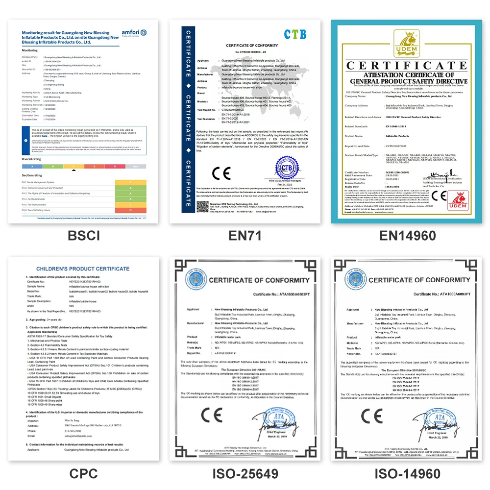 HAPPY LION Inflatable bouncy castle with Pool,giraffe them slides backyard inflatable water slide