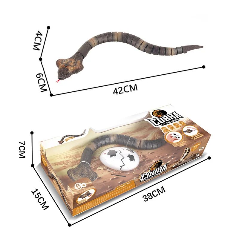 Retractable tongue pranks cobra animal sensing motion realistic snake remote control toys