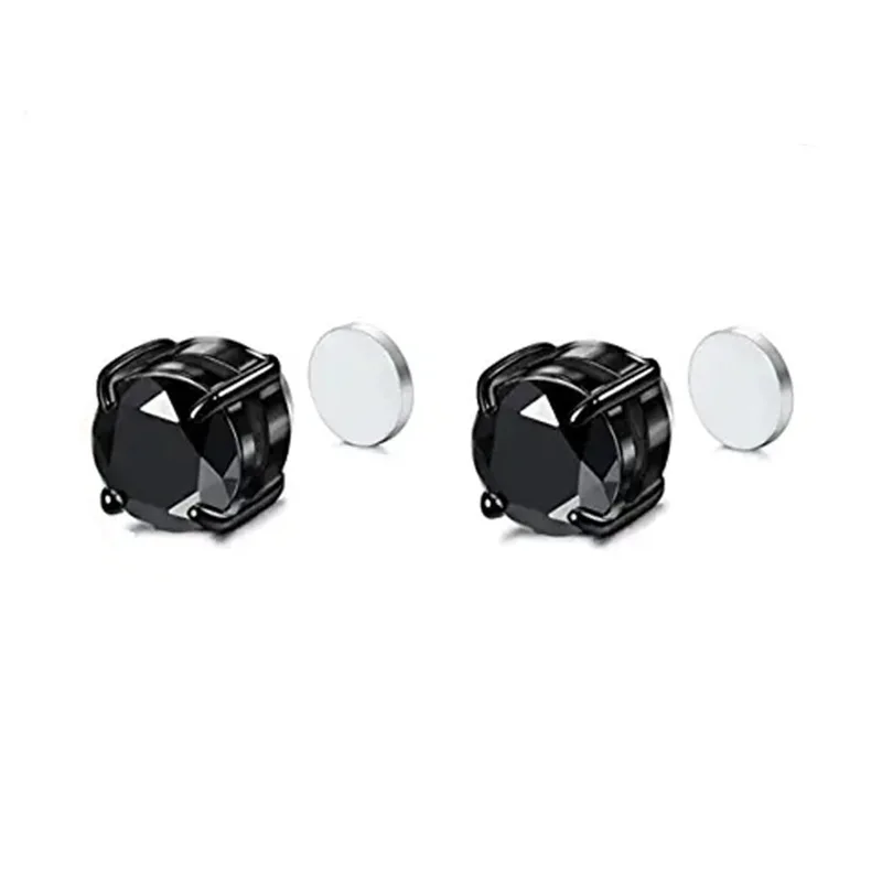 Lateefah Simple No Pierced Ear Man Women Zircon Earring Magnetic Stainless Steel Ear Clip Earring
