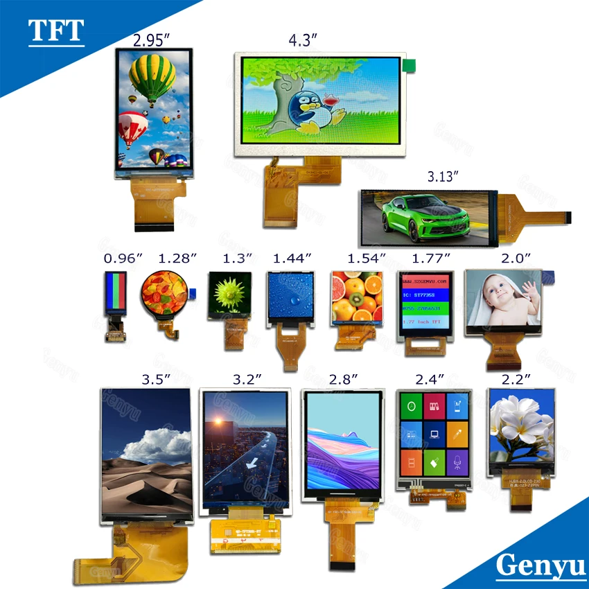 Genyu 2.0/IPS/240*320 LCD 22 pin LCD Screen ST7789V MCU 8Bit Small Size TFT 2.0 Inch TFT LCD Display