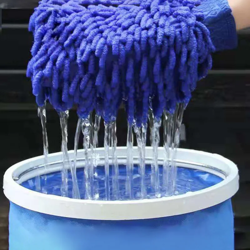 Factory Hot Sale Premium Chenille Microfiber Car Wash glove microfiber Mitt Lint and Scratch Free Car Sponge