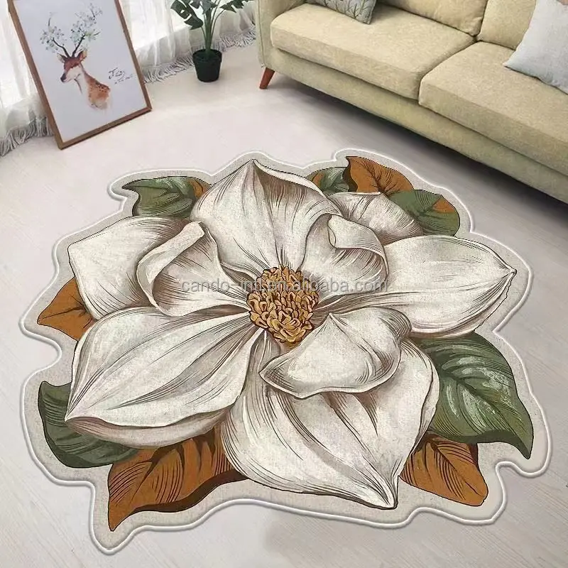 Hot sale Fuzzy Flower Shape Floor Rug 3D Floral Thick Microfiber Home Decoration Carpet Floor Rugs Mats For