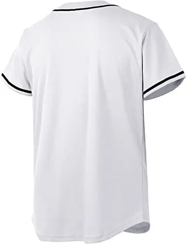 MONETCAT Custom Blank Black White Full Button Baseball Jersey Mesh/Interlocking Fabric Polyester Thermal Printing