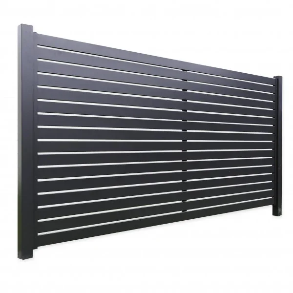 HYAP-S0001Eco-friendly W2mxH1.2m полууединенная алюминиевая панель для ограждения наружного черного алюминиевого
