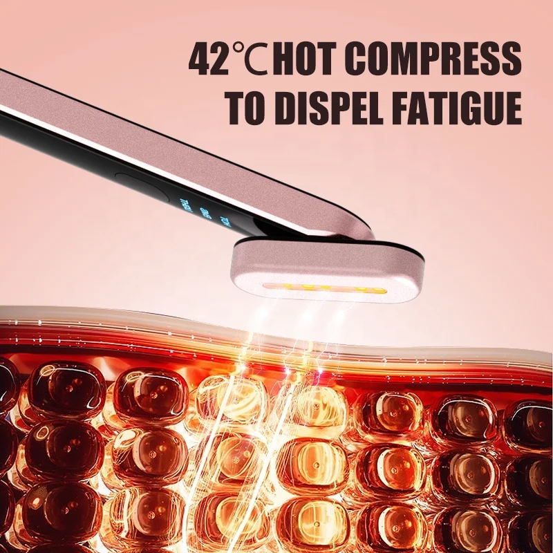 Custom logo Vibration Anti Wrinkle Face Lifting Wand 7 Colors Red Light Therapy Eye Beauty Device Micro Current Eye Massager