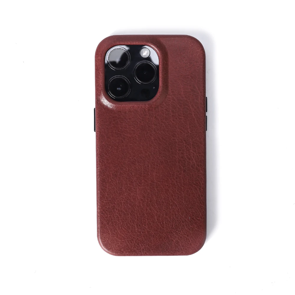 Zenos Luxury Genuine Leather Phone Case for iPhone 15 Series New Wireless Charging Feature Shockproof Leathercraft Cover