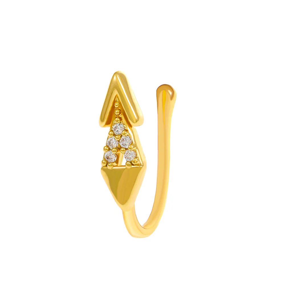 2022 New Trendy Luxury 20 Styles Arrow butterfly Crown Bee love Heart Gold Plated U Shape Non Piercing Nose Rings