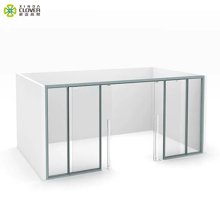 Модульная стеклянная перегородка для офиса с потолочным креплением