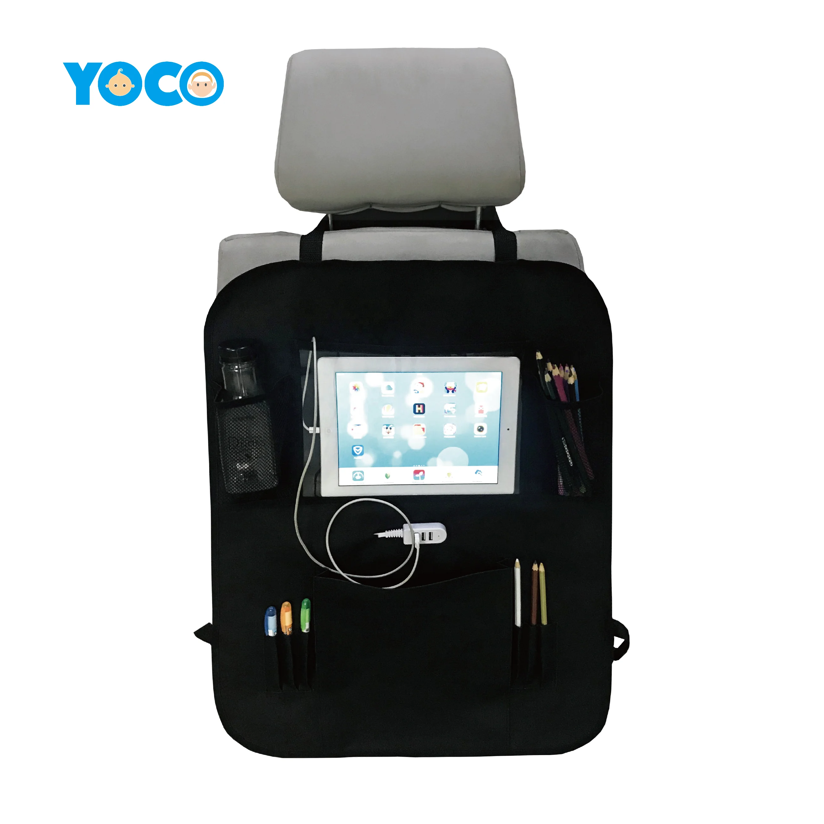 
2020 Car Seat Organizer with USB Charging Port 11 inches Touch Screen Tablet Holder Travel Accessories for Kids 