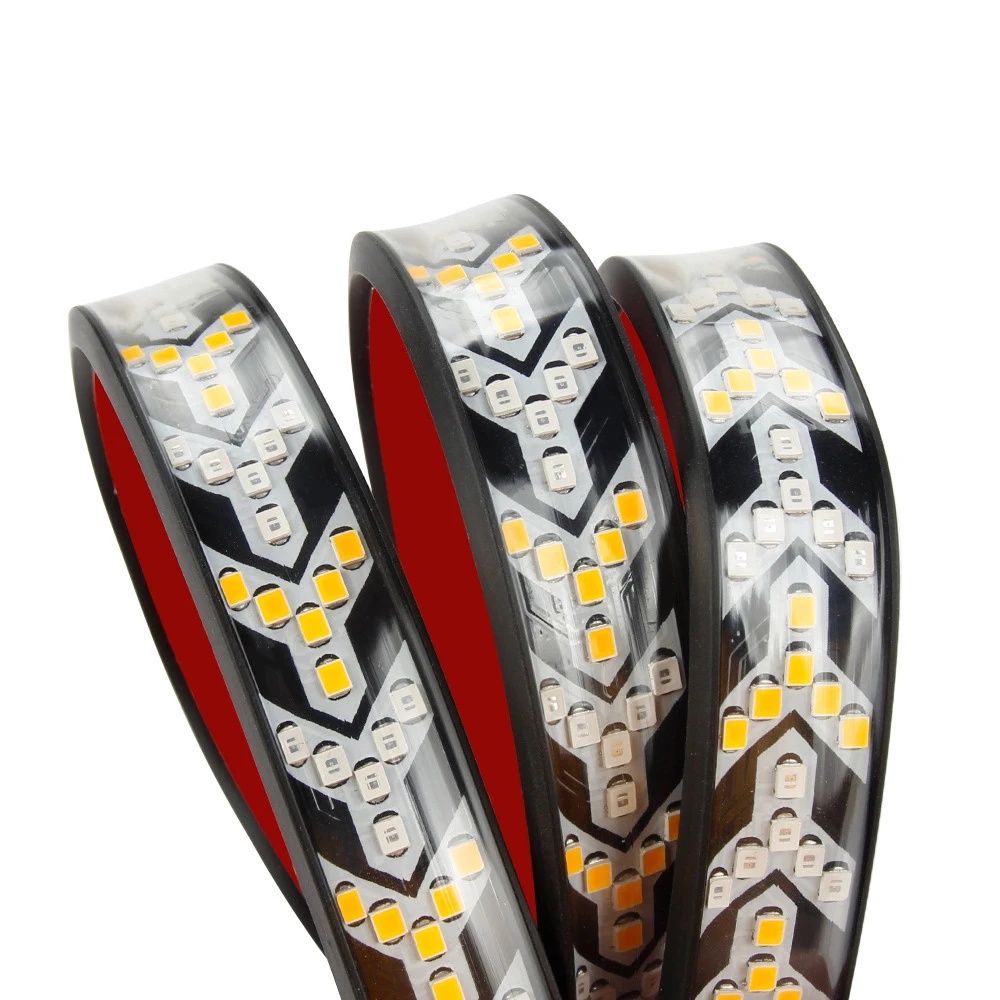 12V 48inch/60inch Car Brake Turn Light Warning Signal Flexible LED Strip Rear Tail Running Reverse Double Flash Lights Red