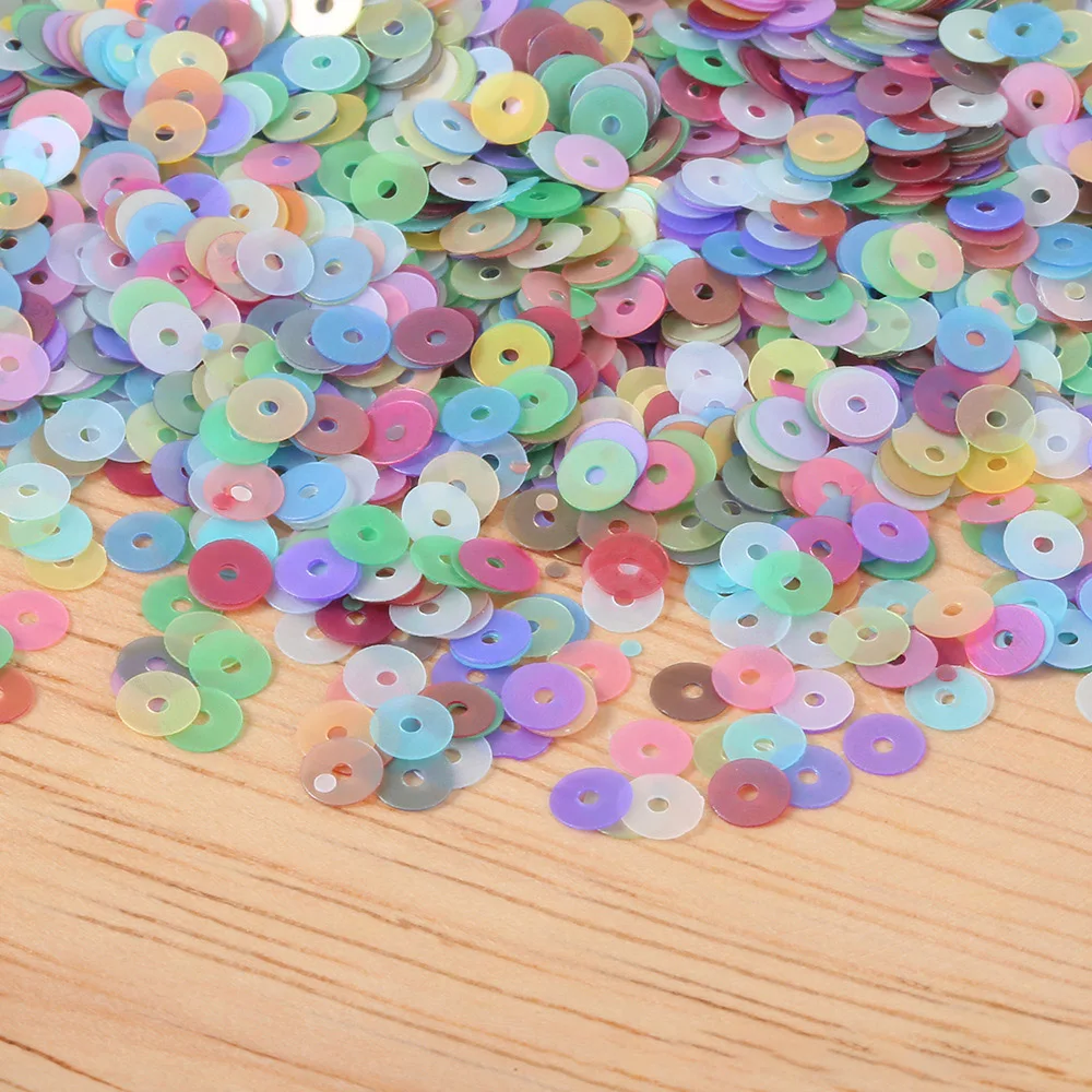 Lan Guang Wholesale 2/3/4mm Matte Round Hole A-level Sequin Sew On Embroidery PET Clothing Shoes DIY Accessory