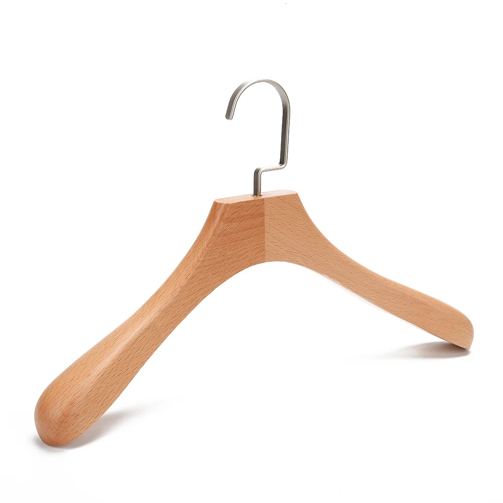 China manufacturer solid wood suit hangers custom logo wood coat hangers for clothing store