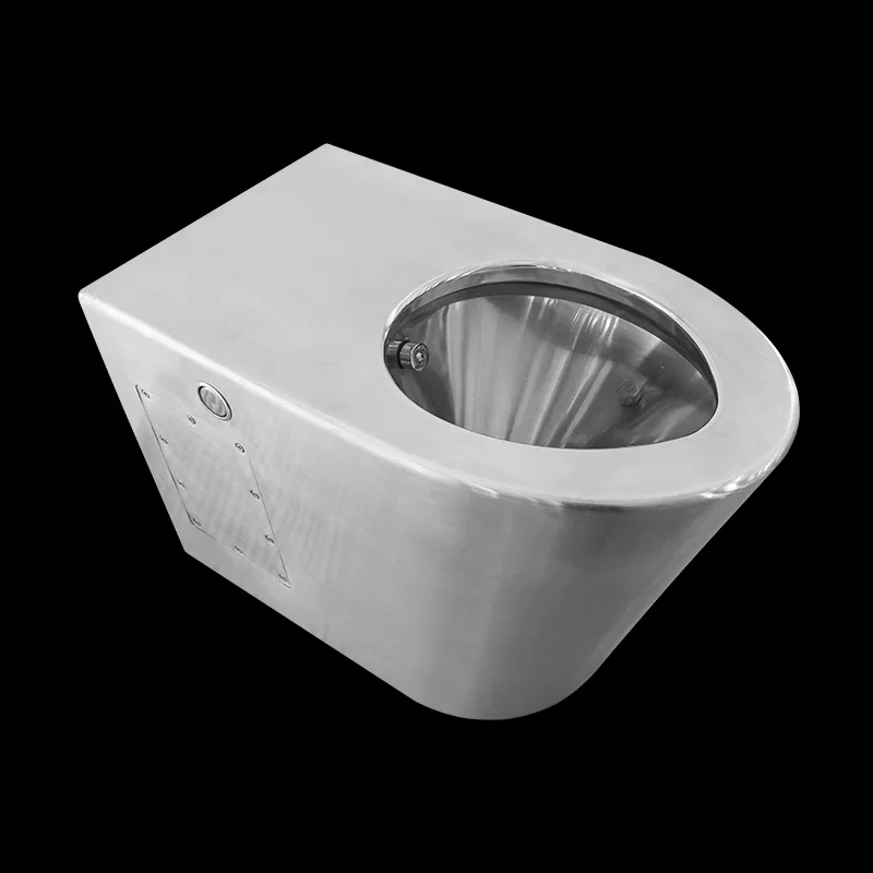 Arabia floor mount one piece inox wc toilet anti vandal stainless steel toilet bowl with nozzle for public toilet