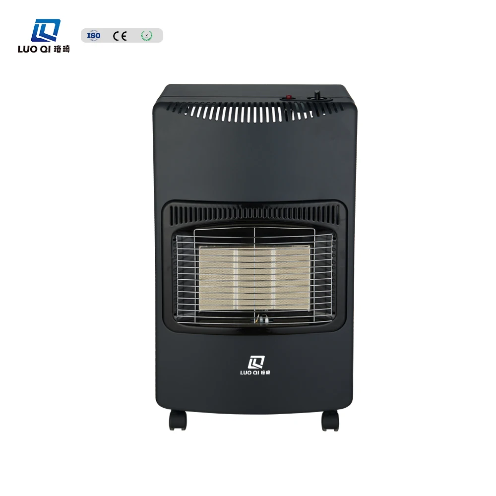 2024 Factory Energy Saving Portable Infrared Indoor Casters Gas Room Heater Fast Heating Living Room Gas Heater Copper Valve CE