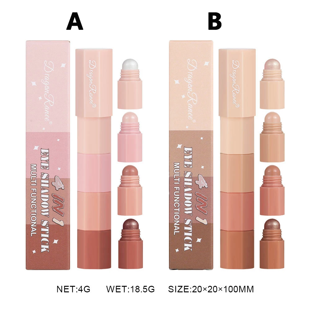 4 in 1 Long Lasting Shimmer Makeup Eye Shadow Stick Waterproof Metallic Glitter Eyeshadow