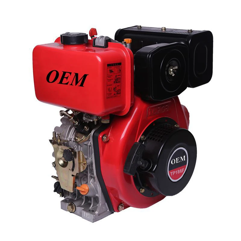 TP186F Максимальная мощность 9HP 4-тактный с прямым впрыском красный OEM дизельный двигатель воздушным охлаждением