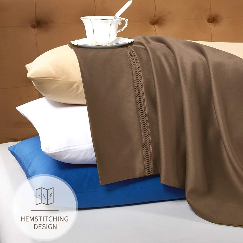 19Momme 100% Pure Silk Pillowcase with Envelope Closure 600 Thread Count Silk Pillowcase