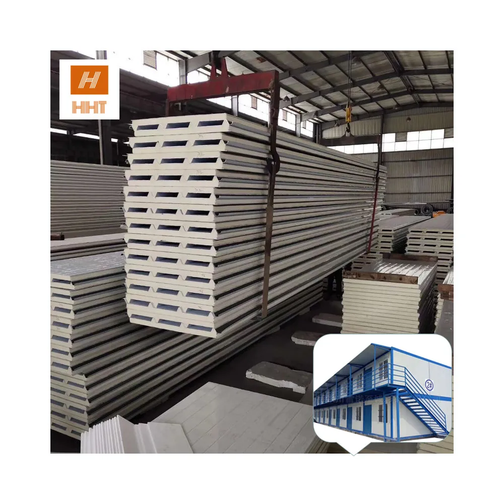 Sandwich panel made of Pu for refrigeration cameras 150mm for buildings warehouses