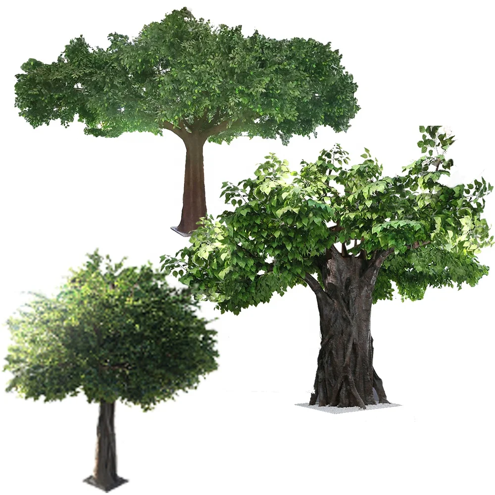 Bright green large banyan tree 4m high artificial ficus trees
