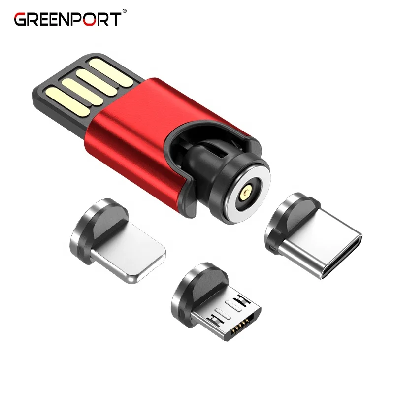 540 degree free swivel mini magnetic portable mobile phone charger super mini emergency charging USB cable for all phones