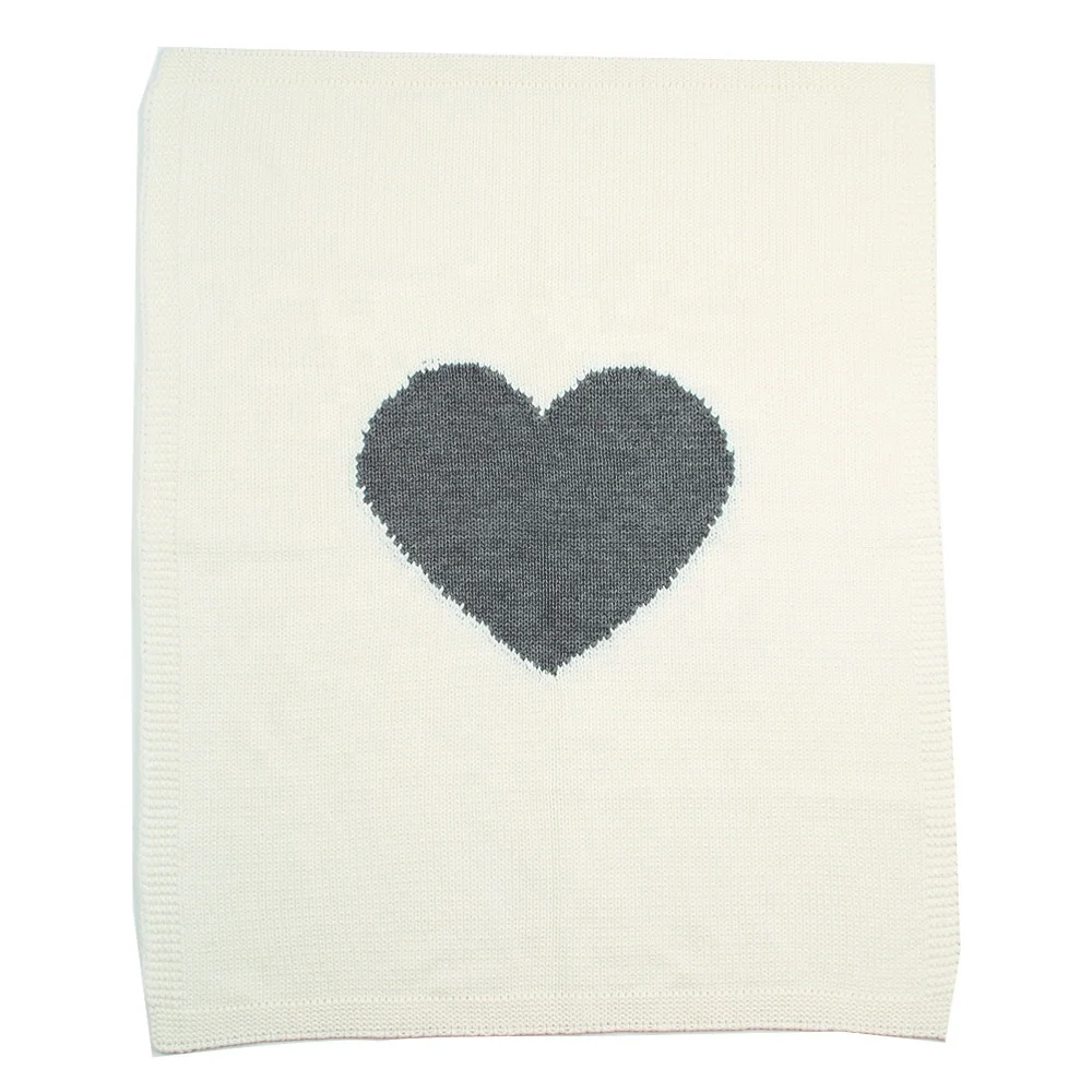 Baby Blanket Cotton Baby Blankets Knitted Swaddles Wraps Soft Blankets For Beds Sleeping Kids Bedding Heart Shaped