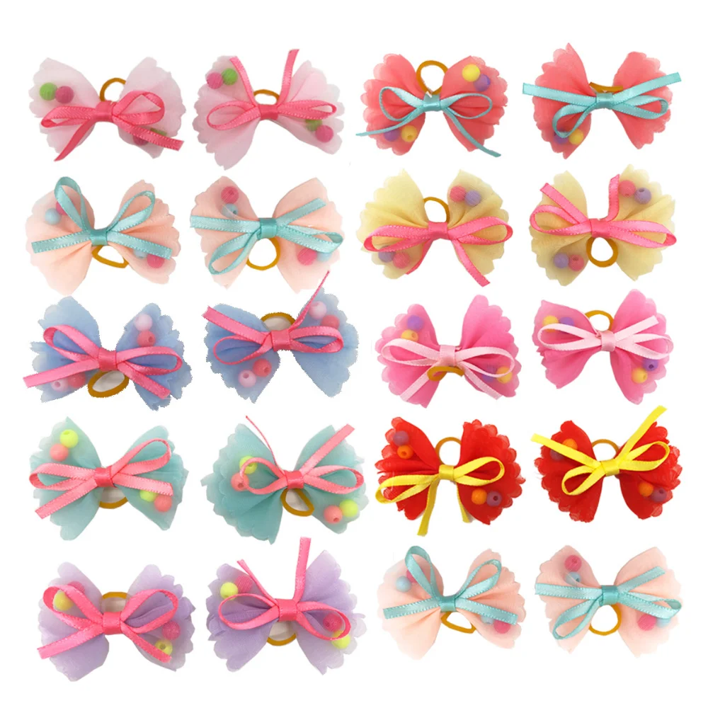 Floral Dog Hair Bow Pet Grooming Bow Factory Wholesale Christmas Opp Bag Fashion Hair Accessories Sustainable Winter Accessories