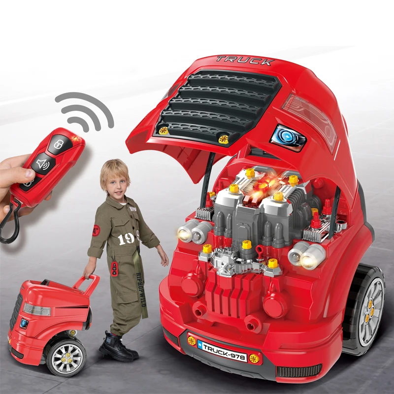 Assembly tools kits remote control kids engine car repair workshop toy (1600457799414)