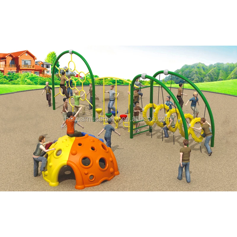 Children outdoor park strength fitness training climbing frame play zone climbing net for teenagers