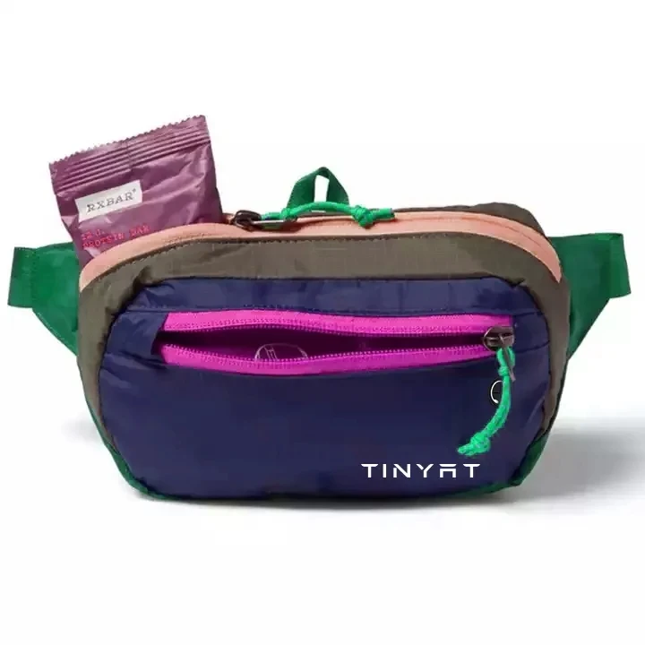 TINYATHot Unisex Mini Waist Bag Custom Logo Waterproof Running Sports Fanny Pack Nylon Belt Shoulder Carrying System Zipper