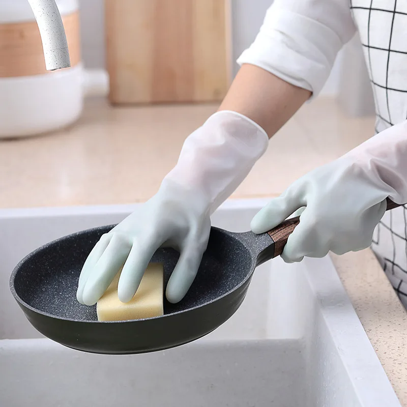 Dishwashing Cleaning Gloves Scrubber Dish Washing Sponge Rubber Gloves Kitchen Cleaning Tools