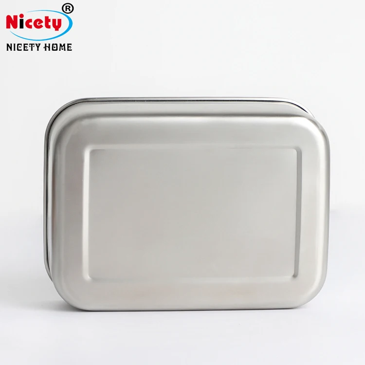 stainless steel 304 bento lunch box bamboo lid food storage container with removal divider for adults Japanese kids