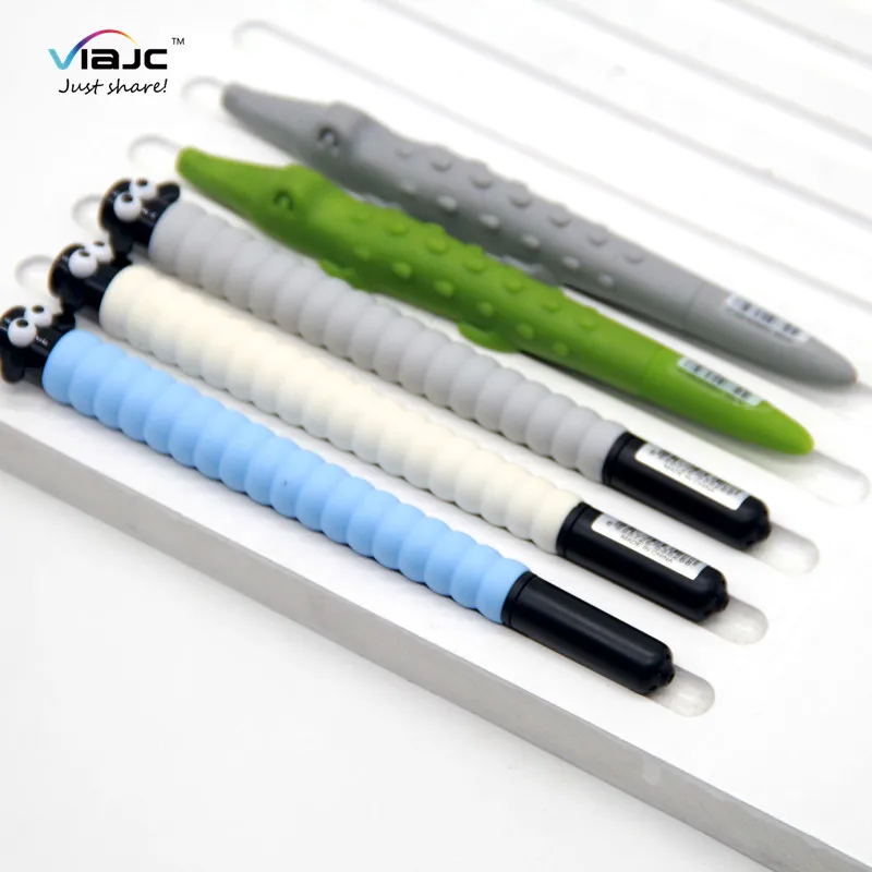 
cheap school stationery cute kawaii promotion rubber novelty gel pens for kid 