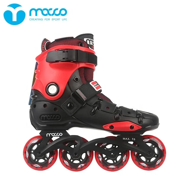 macco high quality freestyle slalom ABEC-5 adult inline skates PP hard shell 85A PU wheel outdoor sports OEM black&red