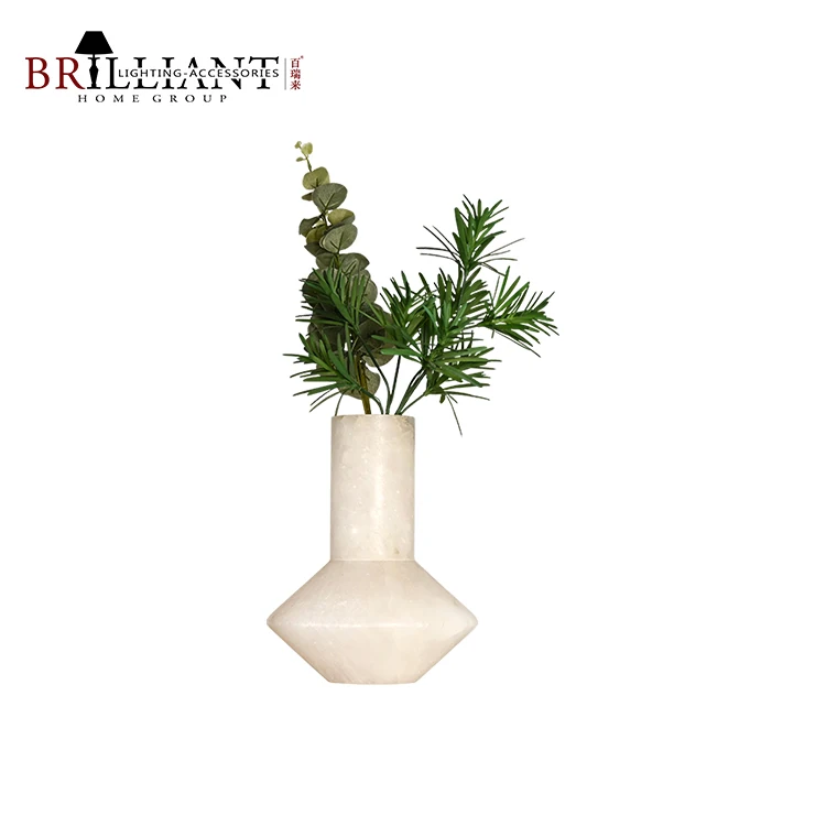 Living Room Dining Room Marble Flower Vase Ornaments Home Decorations Vintage Alabaster Stone Vase