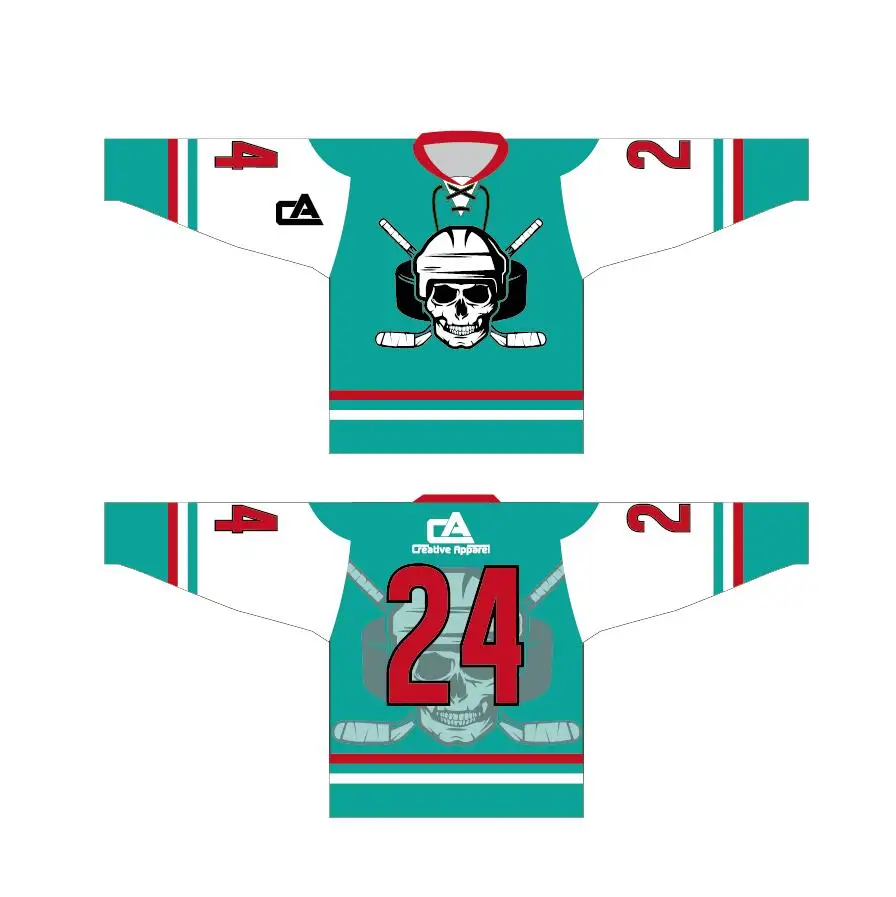 Design polyester mesh ice hockey jersey any logo sublimation