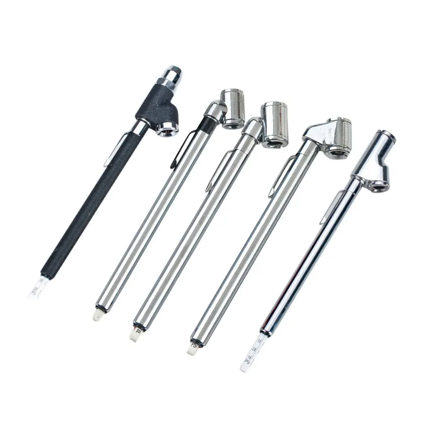 Wheelsky popular high pressure zinc head metal tube chromed plastic bar air tire pressure gauge