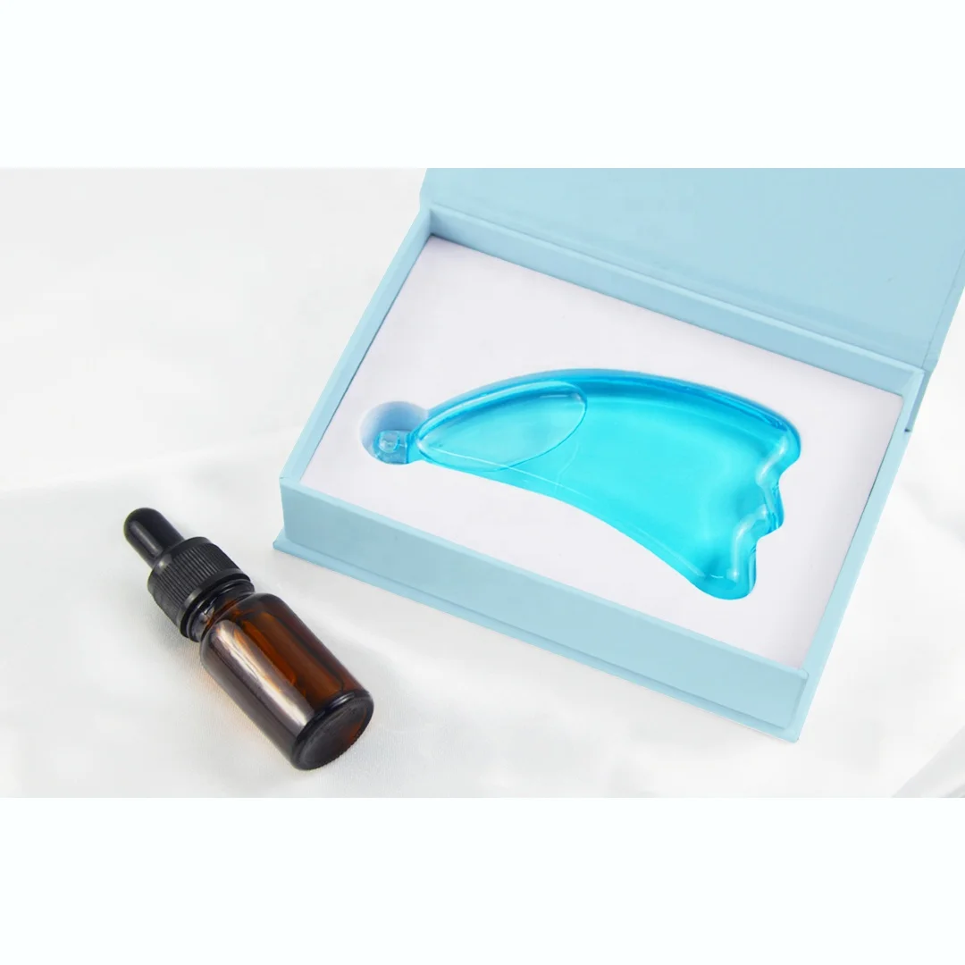 Beauty care tool massage cooling guasha for face acupuncture massager scrapping custom glass guasha
