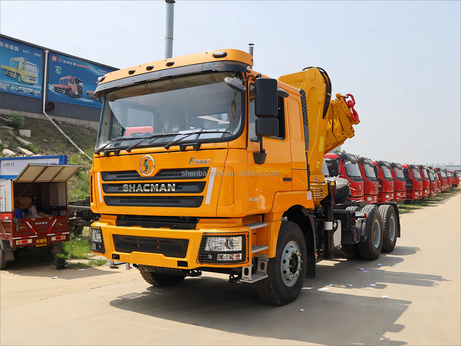 Shacman M3000S F3000 6x4 430 л.с. трактор с краном Shenbai 30 тонн 35 40 гидравлический складной кран в Мексике