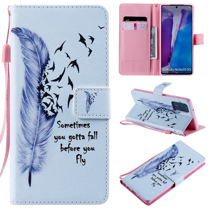 Cartoon Skull Tiger Wallet Leather Case For IPhone 14 13 12 Mini 11 Pro Max X XR XS 8 7 6 6S Plus Girl Feather Flip Stand Cover