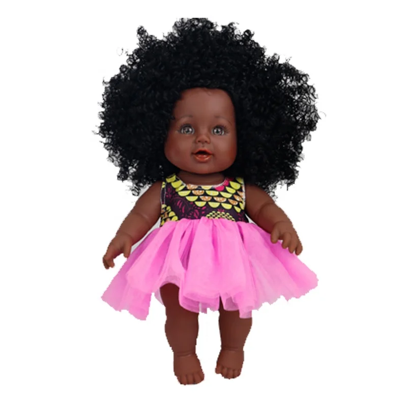 Toy Wholesale Silicone Doll Realistic African Doll Clothes 12 Inch Gift Black Baby Dolls For Kids