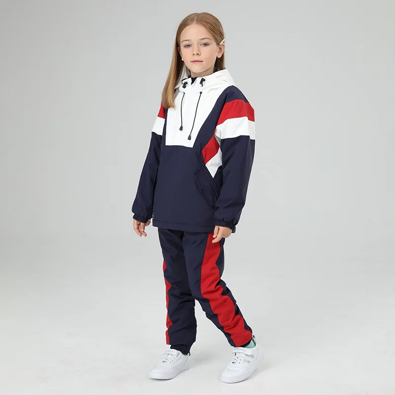 Manufacturers Children Winter Snow Wear Snowsuit Windbreaker Jacket Waterproof Pants Warm Thick Ski Suit Boys Girls Snow Suit