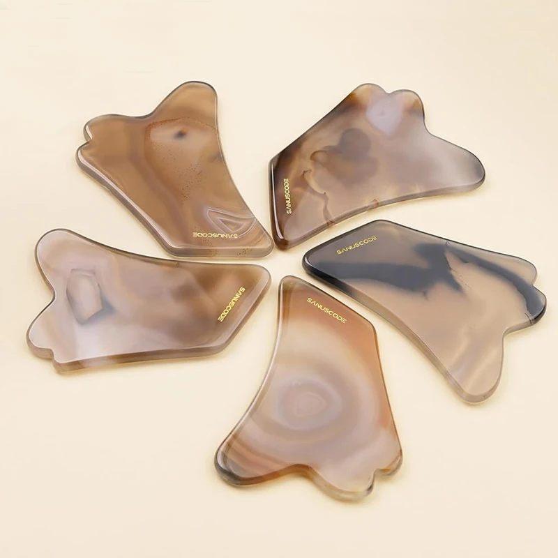 Agate Gua Sha Stone Facial Skin Care Tools Face Lifting Sculpting Massager Guasha Tool