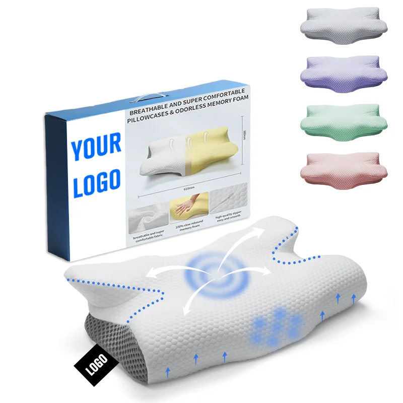 LIANDA P-093 Anti-Snoring OEM ODM Custom LOGO Cervical Contour Ortopedic Memory Foam Pillow For Neck Pain