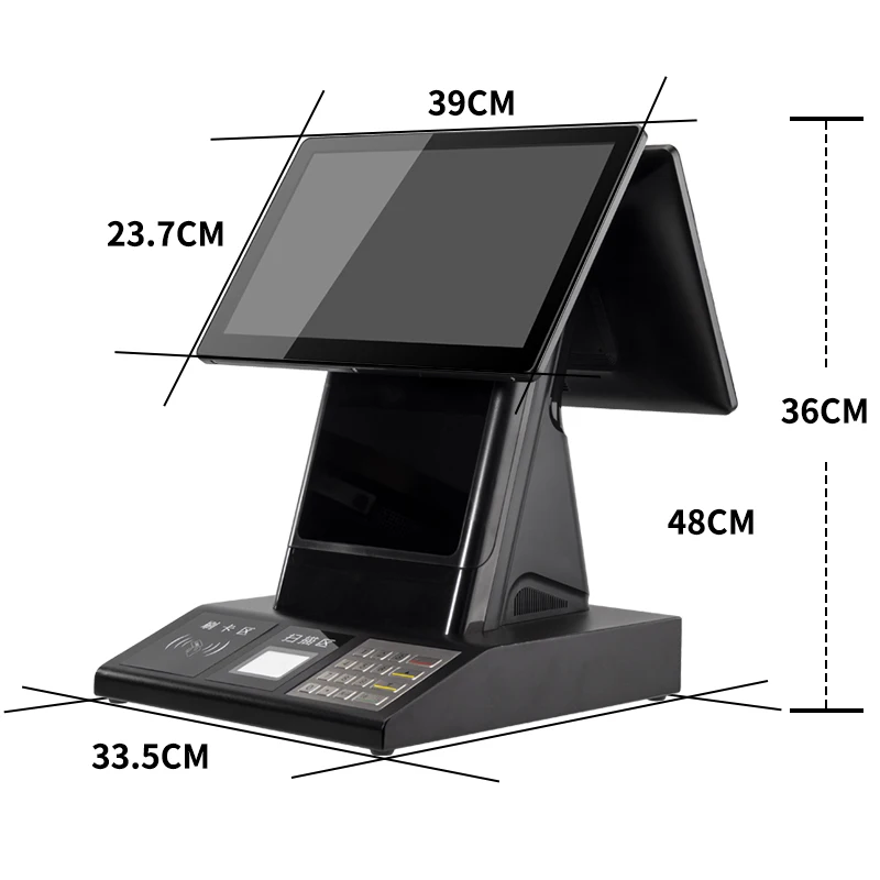 15.6 inch touch Windows system camera ticket kiosk machine with 80mm printer Barcode scanner NFC