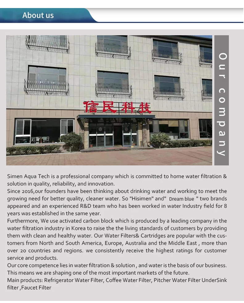 NSF Certified Fridge Water Filters Manufacturer forDR-4396508 Refrigerator Water Filter Cartridge